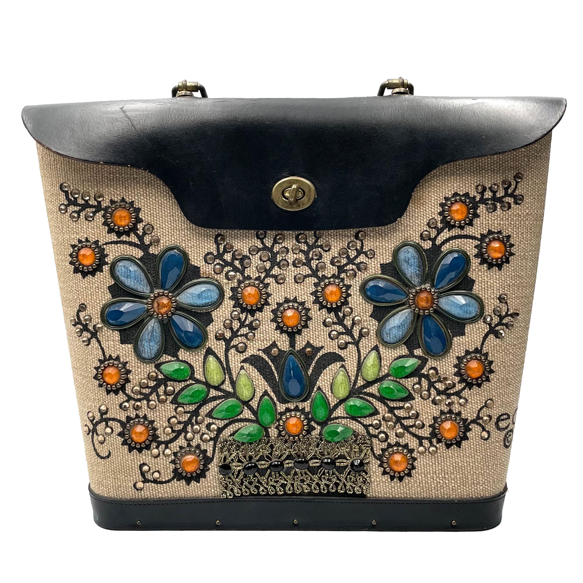 vintage 60s Enid collins コリンズバッグ 希少 レア Vintage 1960s Enid Collins Jeweled Flower Basket I Handbag
