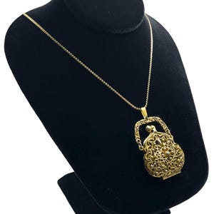 Collana con ciondolo medaglione con diffusore di profumo vintage Pomander