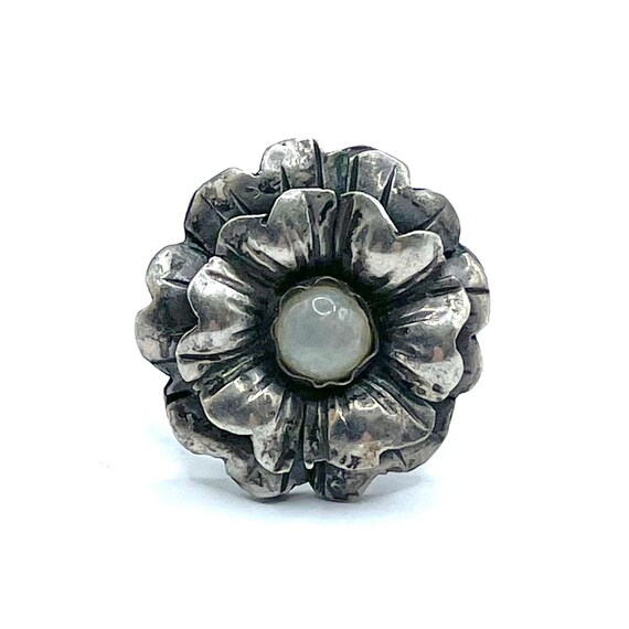 Vintage Flower Silver Layer Ring