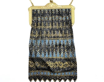 Antique 1920s Mandalian Enameled Mesh Handbag