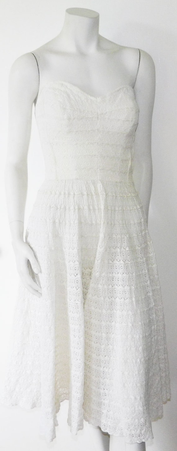 Vintage 1950s Cotton Lace Sundress - image 8