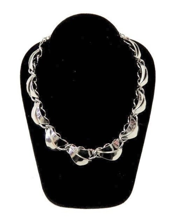 Vintage Silver Tone Modernist Necklace