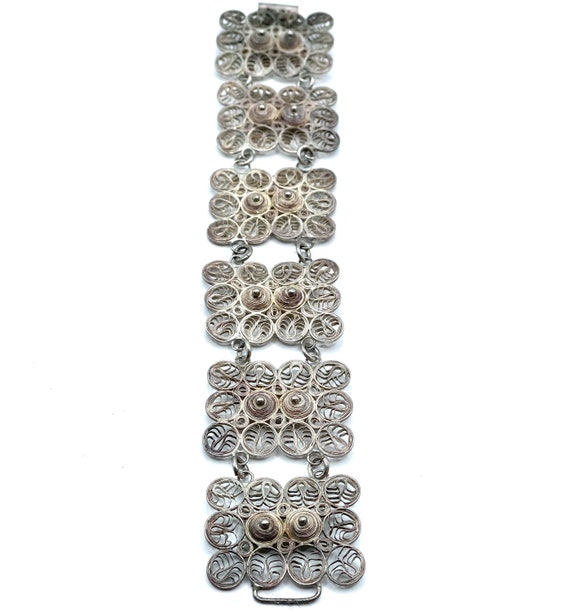 Vintage Silver Filigree Bracelet - image 7