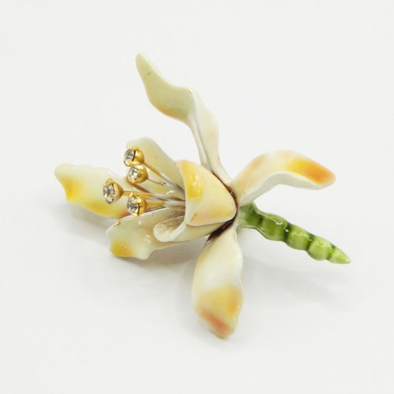 Vintage 1960s Har Iris Flower Brooch - image 2