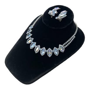 Vintage 1950s Weiss Rhinestone Necklace and Earring Set