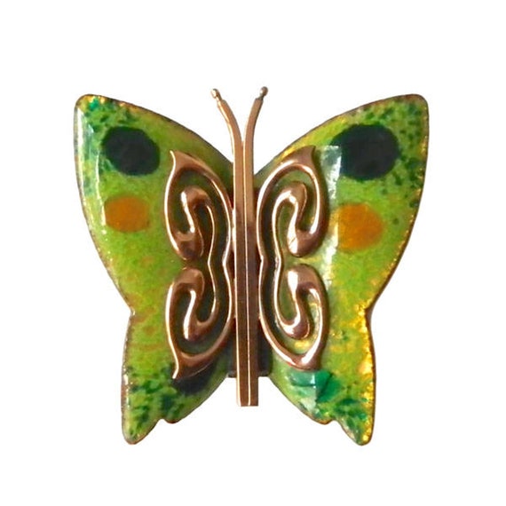 Vintage 1950s Matisse Enameled Copper Butterfly B… - image 1