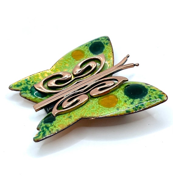 Vintage 1950s Matisse Enameled Copper Butterfly B… - image 7