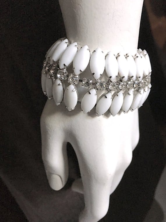 Vintage Kramer of New York Rhinestone Bracelet 19… - image 3