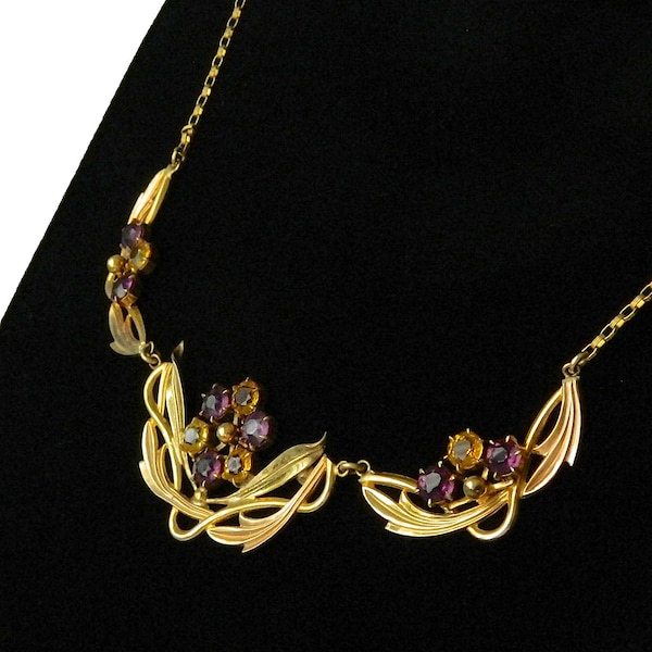 Vintage 1940s Gold Filled Art Nouveau Necklace