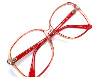 Vintage 1980s Fluorescent Orange Red Eyeglass Frames Never Used