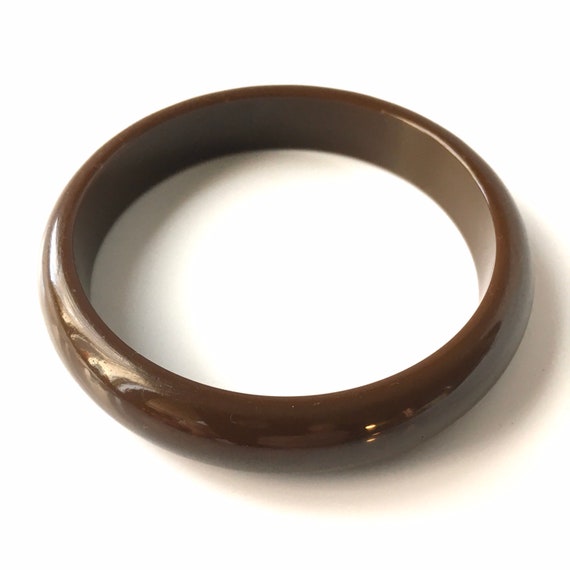 Vintage Bakelite Bangle Bracelet 1940s Chocolate … - image 5