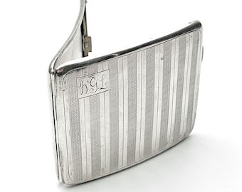 アンティーク　スターリングシルバー製のシガレットケース アンティーク日本製スターリングシルバー シガレットケース 96 グラム