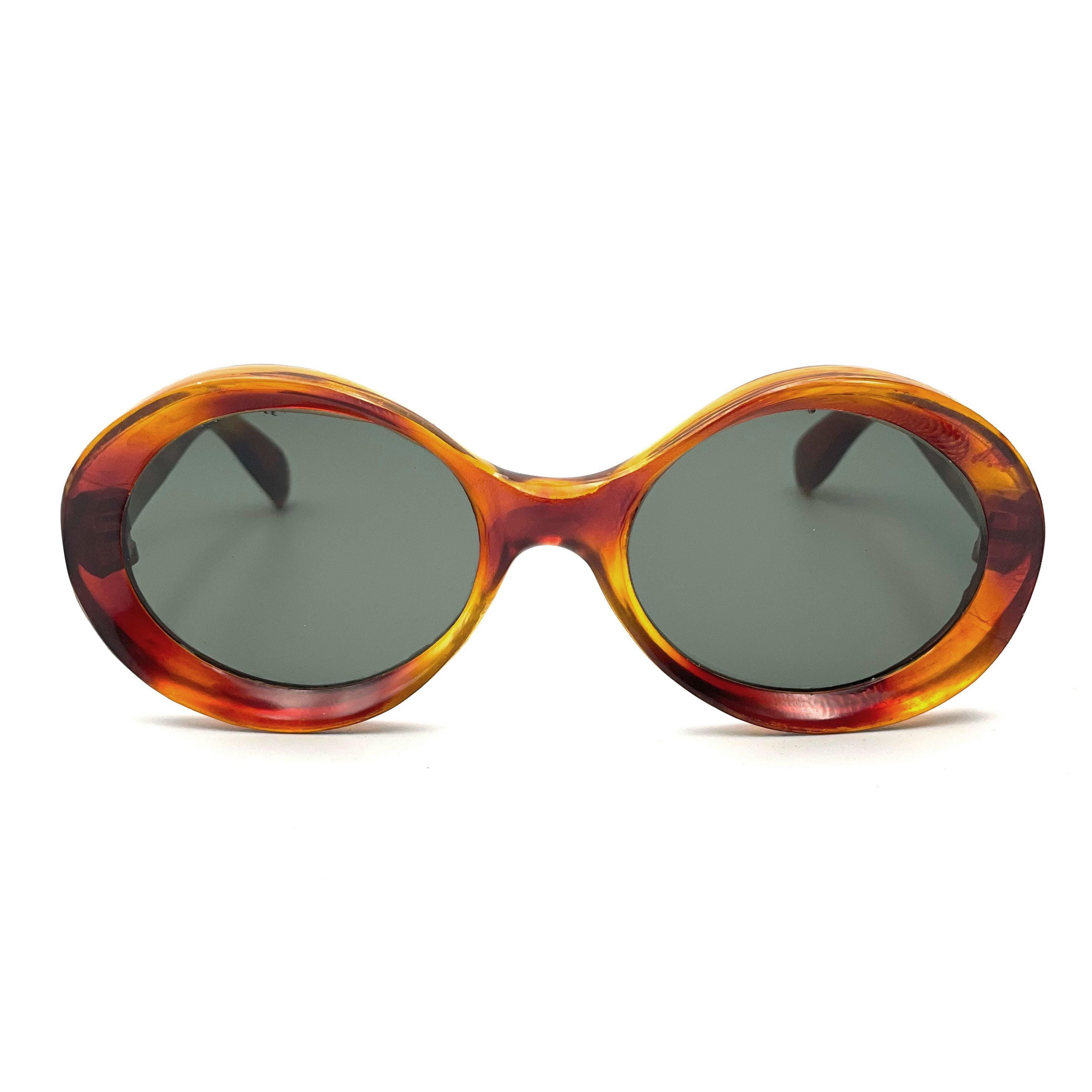 Vintage 60’s Style Opaque Amber Sunglasses Vintage 1960s Mod Style Amber Stripe Sunglasses - Etsy main image 2