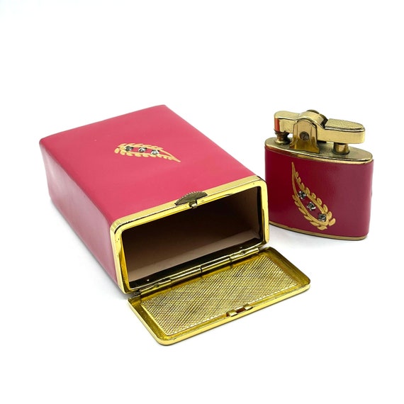 Vintage 1960s Cigarette Box and Lighter Gem