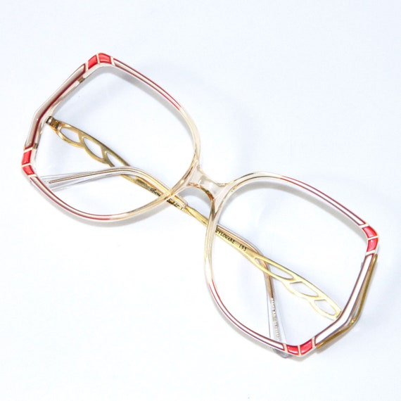 Vintage 1980s Raspberry Red Designer Eyeglass Fra… - image 8