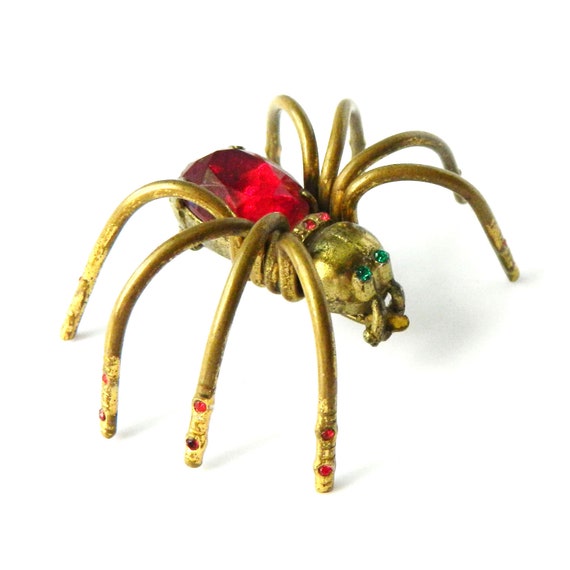 Vintage 1930's Rhinestone Spider Brooch