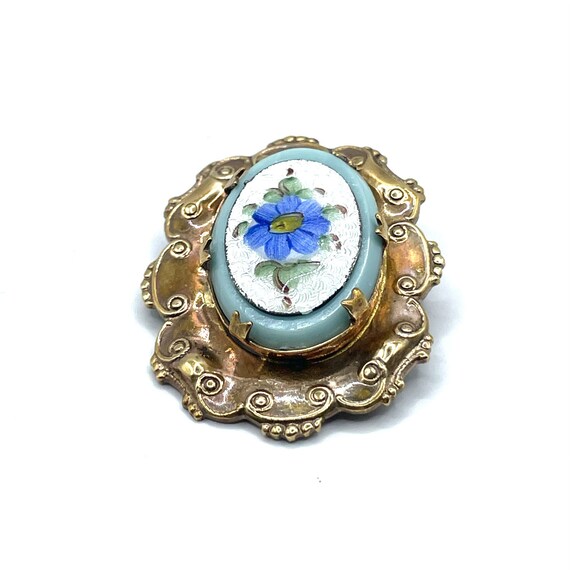 Vintage　1940’s flower handpaint brooch Vintage Hand Painted Brooch 1940 Flowers - Etsy