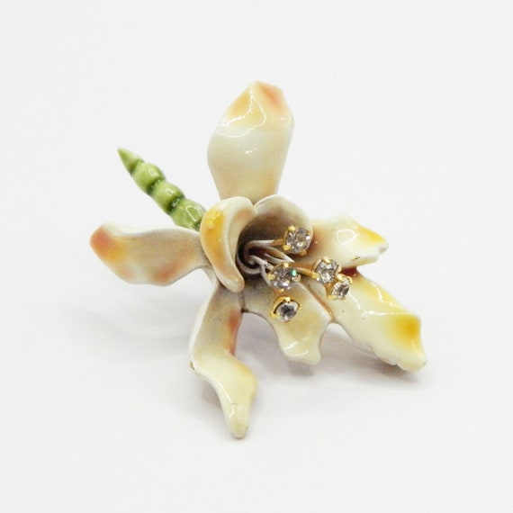 Vintage 1960s Har Iris Flower Brooch - image 7