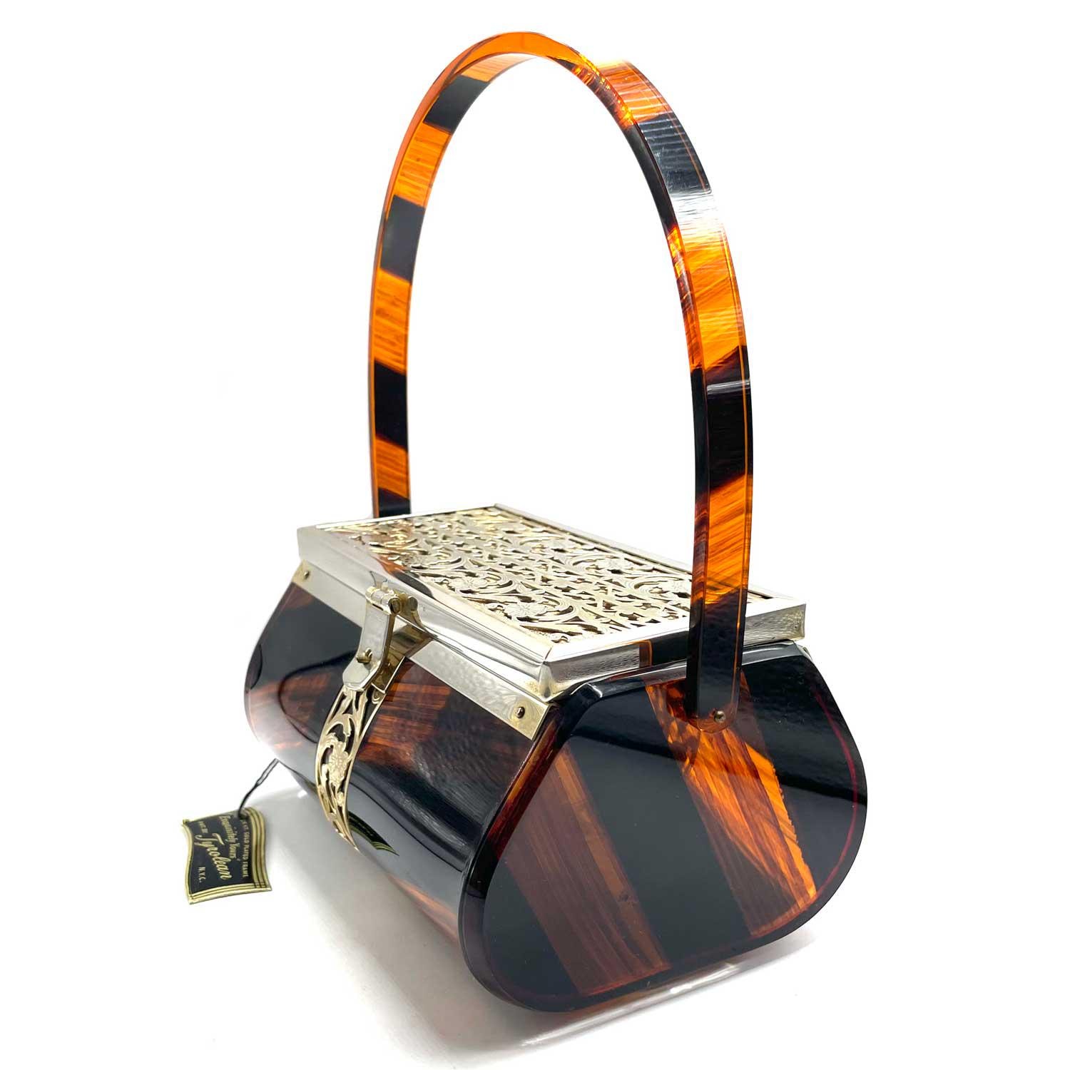 Unused With Tag 1950s Tortoiseshell Lucite Box Purse - Etsy