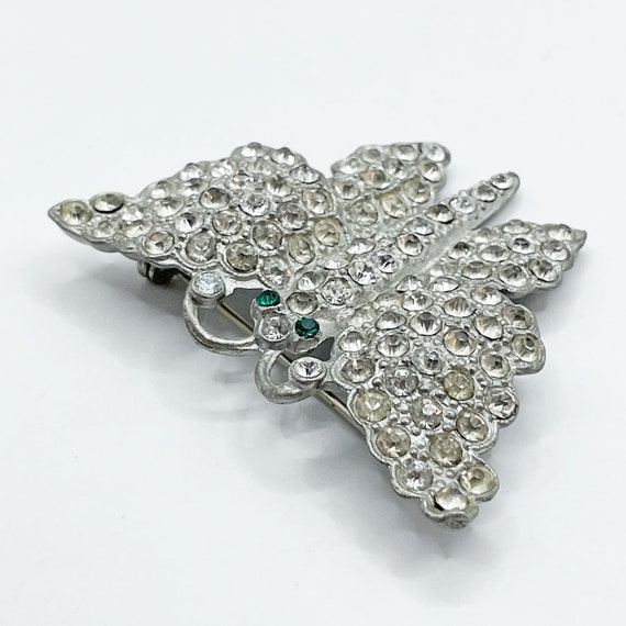 Vintage 1930s Rhinestone Butterfly Brooch - image 8