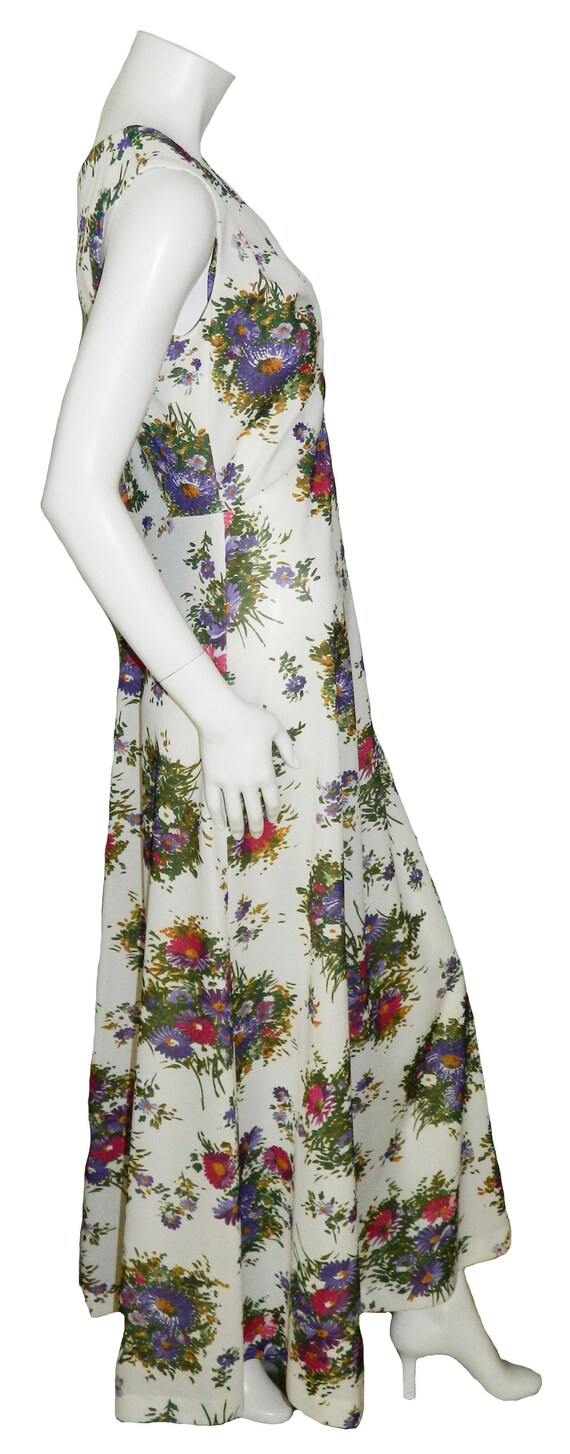 Vintage 1970s Long Floral Summer Dress Size 8 - image 8