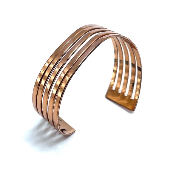 Vintage Solid Copper Cuff Bracelet by Renoir - image 1