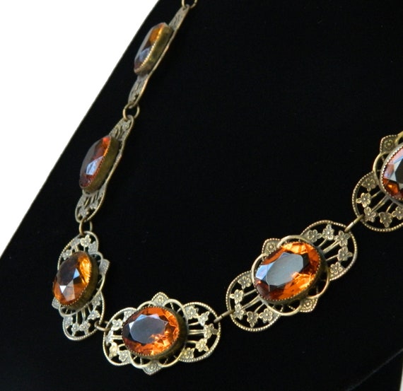 Antique 1920s Czech Glass Necklace - image 1