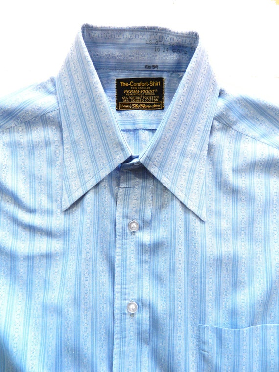 Vintage 1970s Striped Shirt Size Large - image 2