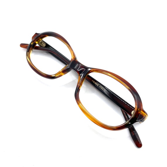 Vintage 1960s Mod Amber Eyeglass Frames Never Used - image 2