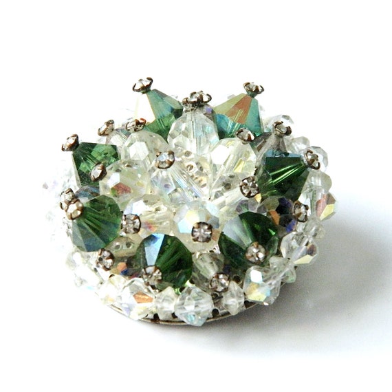 Vintage 1950s Bicone Aurora Borealis Crystal Rhin… - image 2