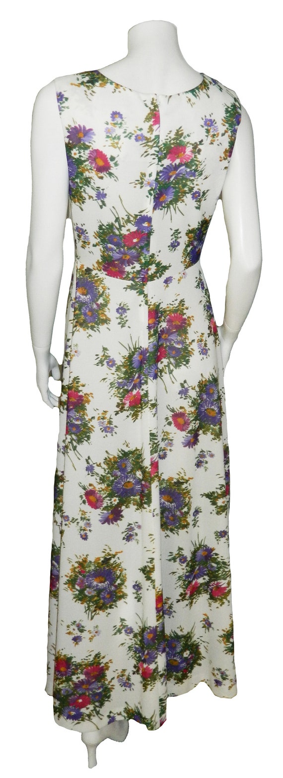 Vintage 1970s Long Floral Summer Dress Size 8 - image 5