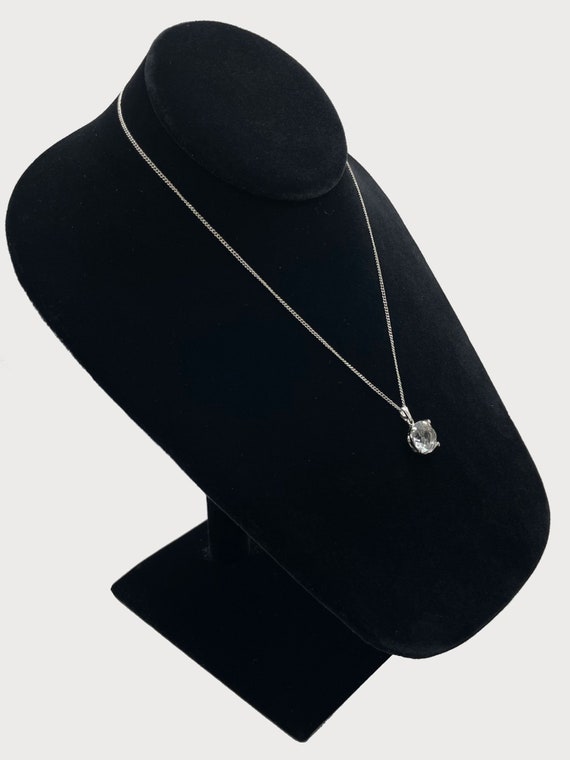 Vintage Solitaire Crystal Pendant Necklace - image 7