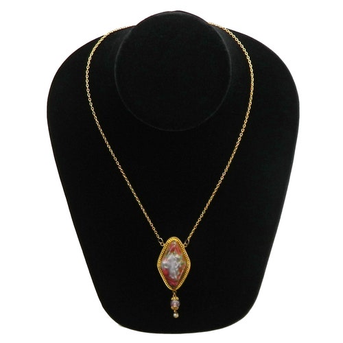 Vintage 1930s Art orders Glass Pendant Necklace