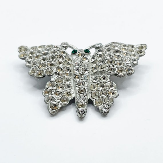 Vintage 1930s Rhinestone Butterfly Brooch - image 7