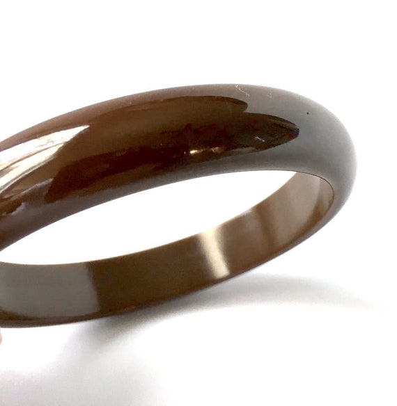 Vintage Bakelite Bangle Bracelet 1940s Chocolate … - image 7