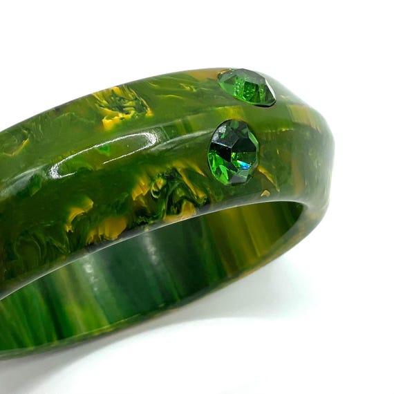 Vintage 1940s Rhinestone Bakelite Bangle Bracelet - Etsy
