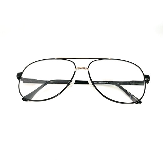 Vintage 1980s Black Aviator Style Eyeglasses Neve… - image 8
