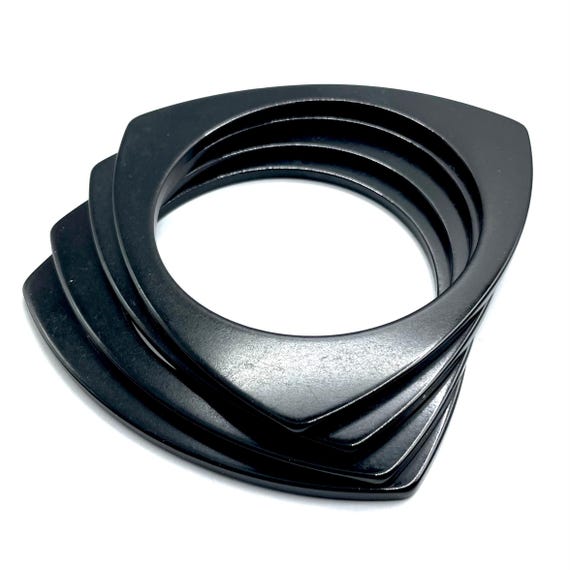 Triangular Bakelite Bangle Bracelets Lot of 4 - image 6