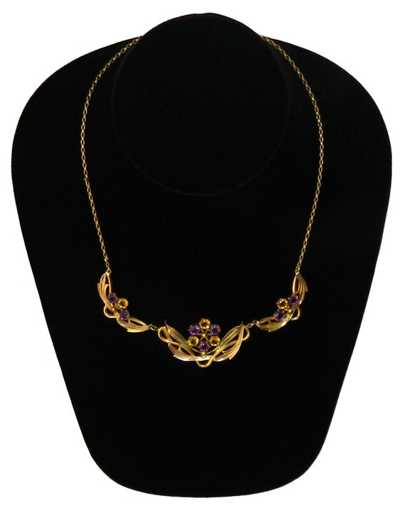 Vintage 1940s Gold Filled Art Nouveau Necklace - image 2