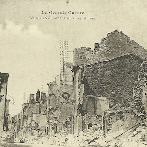 Cartão postal francês antigo da Primeira Guerra Mundial Verdun Meuse
