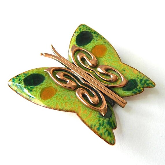 Vintage 1950s Matisse Enameled Copper Butterfly B… - image 5