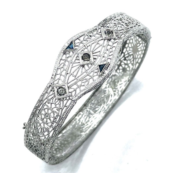 Vintage 1920s Art Deco Filigree Bangle Bracelet