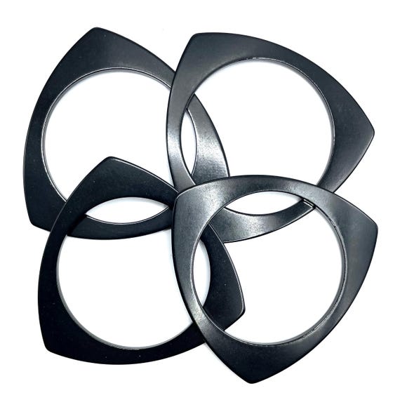 Triangular Bakelite Bangle Bracelets Lot of 4 - image 2