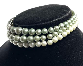 Vintage Faux Pearl Choker Necklace