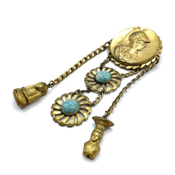 Large 1940s Chatelaine Brooch by Herman Pomerantz