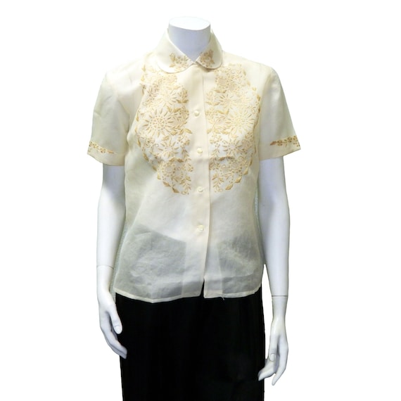 Vintage Silk Embroidered Blouse Never Worn - image 1