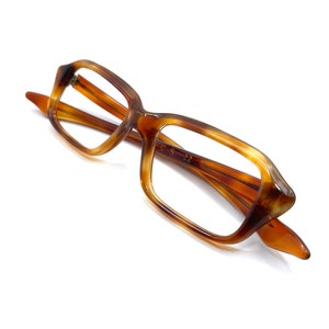 Vintage 1960s Mod Amber Eyeglasses Frames Never Used