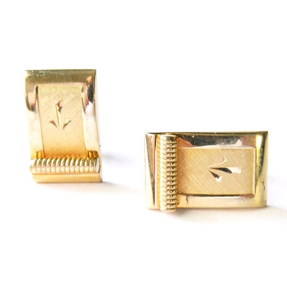 Vintage 1950s Art Deco Cuff Links by Swank - image 5