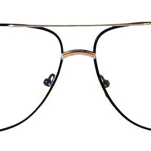 Vintage 1980s Black Aviator Style Eyeglasses Never Worn Large image 2