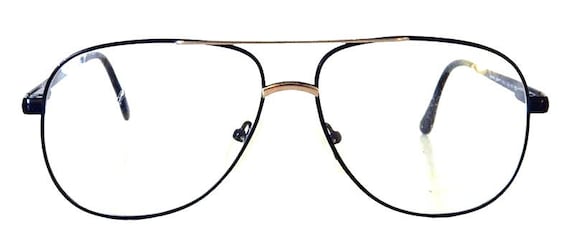 Vintage 1980s Black Aviator Style Eyeglasses Neve… - image 2
